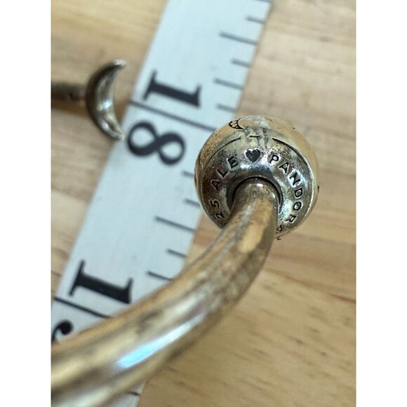 Pandora Moments Moon & Stars Open Bangle Sterling Silver 925 ALE Crescent Design - Picture 7 of 16